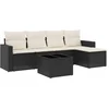 Image de vidaXL - 6-delige - Loungeset - met - kussens - poly - rattan - zwart