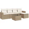 Image de vidaXL - 6-delige - Loungeset - met - kussens - poly - rattan - beige