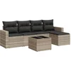 Image de vidaXL - 6-delige - Loungeset - met - kussens - poly - rattan - lichtgrijs