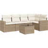 Image de vidaXL - 6-delige - Loungeset - met - kussens - poly - rattan - beige