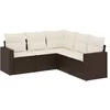 Image de vidaXL - 5-delige - Loungeset - met - kussens - poly - rattan - bruin