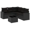 Image de vidaXL - 6-delige - Loungeset - met - kussens - poly - rattan - zwart