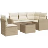 Image de vidaXL - 6-delige - Loungeset - met - kussens - poly - rattan - beige