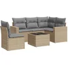 Image de vidaXL - 6-delige - Loungeset - met - kussens - poly - rattan - beige