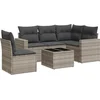 Image de vidaXL - 6-delige - Loungeset - met - kussens - poly - rattan - lichtgrijs