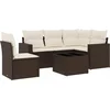 Image de vidaXL - 6-delige - Loungeset - met - kussens - poly - rattan - bruin