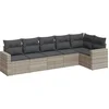 Image de vidaXL - 6-delige - Loungeset - met - kussens - poly - rattan - lichtgrijs