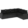 Image de vidaXL - 6-delige - Loungeset - met - kussens - poly - rattan - zwart