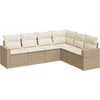 Image de vidaXL - 6-delige - Loungeset - met - kussens - poly - rattan - beige