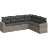 Image de vidaXL - 6-delige - Loungeset - met - kussens - poly - rattan - grijs