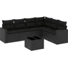 Image de vidaXL - 7-delige - Loungeset - met - kussens - poly - rattan - zwart