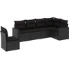 Image de vidaXL - 6-delige - Loungeset - met - kussens - poly - rattan - zwart