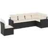 Image de vidaXL - 6-delige - Loungeset - met - kussens - poly - rattan - zwart