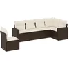 Image de vidaXL - 6-delige - Loungeset - met - kussens - poly - rattan - bruin