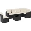 Image de vidaXL - 7-delige - Loungeset - met - kussens - poly - rattan - zwart