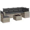 Image de vidaXL - 7-delige - Loungeset - met - kussens - poly - rattan - lichtgrijs