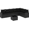 Image de vidaXL - 8-delige - Loungeset - met - kussens - poly - rattan - zwart