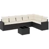 Image de vidaXL - 8-delige - Loungeset - met - kussens - poly - rattan - zwart