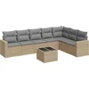 Image de vidaXL - 8-delige - Loungeset - met - kussens - poly - rattan - beige