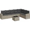 Image de vidaXL - 8-delige - Loungeset - met - kussens - poly - rattan - lichtgrijs