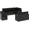 Image de vidaXL - 8-delige - Loungeset - met - kussens - poly - rattan - zwart