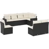 Image de vidaXL - 8-delige - Loungeset - met - kussens - poly - rattan - zwart