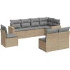 Image de vidaXL - 8-delige - Loungeset - met - kussens - poly - rattan - beige