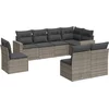 Image de vidaXL - 8-delige - Loungeset - met - kussens - poly - rattan - grijs