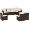 Image de vidaXL - 8-delige - Loungeset - met - kussens - poly - rattan - bruin