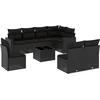 Image de vidaXL - 9-delige - Loungeset - met - kussens - poly - rattan - zwart