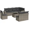 Image de vidaXL - 9-delige - Loungeset - met - kussens - poly - rattan - grijs