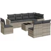 Image de vidaXL - 9-delige - Loungeset - met - kussens - poly - rattan - lichtgrijs