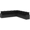 Image de vidaXL - 9-delige - Loungeset - met - kussens - poly - rattan - zwart