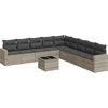 Image de vidaXL - 10-delige - Loungeset - met - kussens - poly - rattan - lichtgrijs