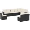 Image de vidaXL - 10-delige - Loungeset - met - kussens - poly - rattan - zwart