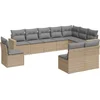 Image de vidaXL - 10-delige - Loungeset - met - kussens - poly - rattan - beige