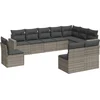 Image de vidaXL - 10-delige - Loungeset - met - kussens - poly - rattan - grijs