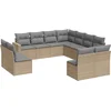 Image de vidaXL - 11-delige - Tuinset - met - kussens - poly - rattan - beige