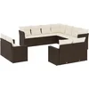 Image de vidaXL - 11-delige - Loungeset - met - kussens - poly - rattan - bruin