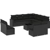 Image de vidaXL - 12-delige - Loungeset - met - kussens - poly - rattan - zwart
