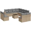 Image de vidaXL - 12-delige - Loungeset - met - kussens - poly - rattan - beige