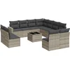 Image de vidaXL - 12-delige - Loungeset - met - kussens - poly - rattan - lichtgrijs
