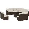 Image de vidaXL - 12-delige - Loungeset - met - kussens - poly - rattan - bruin