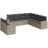 Image de vidaXL - 9-delige - Loungeset - met - kussens - poly - rattan - lichtgrijs