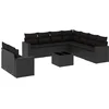 Image de vidaXL - 10-delige - Loungeset - met - kussens - poly - rattan - zwart