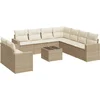 Image de vidaXL - 10-delige - Loungeset - met - kussens - poly - rattan - beige