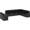 Image de vidaXL - 10-delige - Loungeset - met - kussens - poly - rattan - zwart