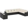 Image de vidaXL - 10-delige - Loungeset - met - kussens - poly - rattan - zwart