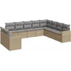 Image de vidaXL - 10-delige - Loungeset - met - kussens - poly - rattan - beige