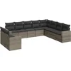 Image de vidaXL - 10-delige - Loungeset - met - kussens - poly - rattan - grijs